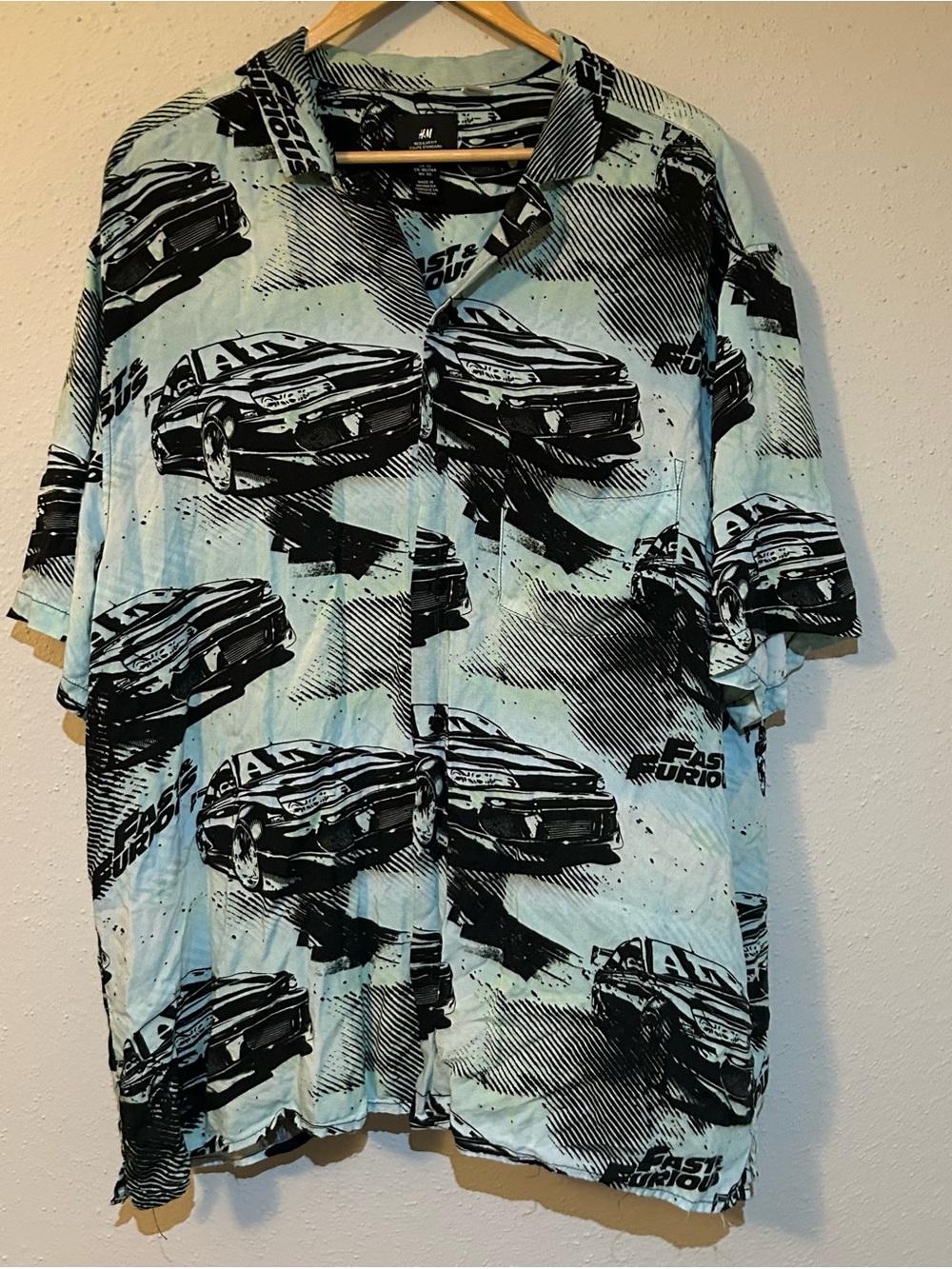 H&M Fast & Furious Button Down Shirt Size XL